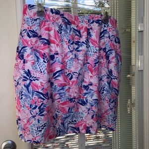 Floral Pink and Blue Women's Skirt with attached shorts